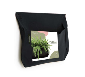 Modern Pocket 1 Black Wall Planter