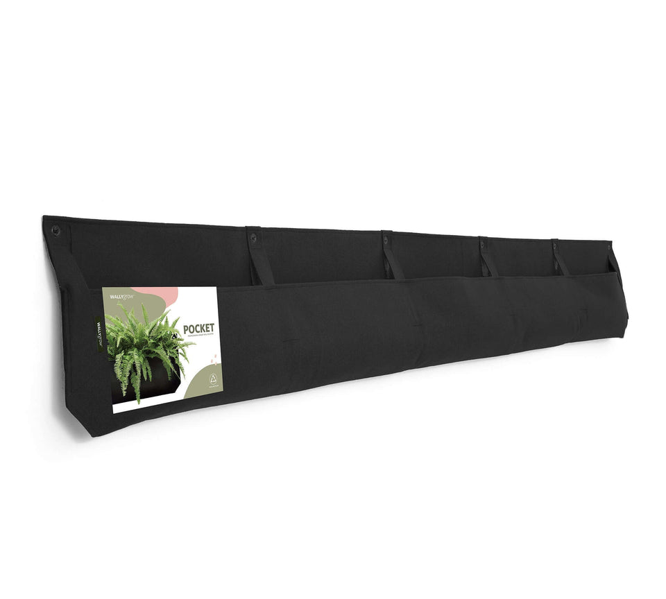 Modern Black Wall Planter – 5-Pocket Space-Saving Design